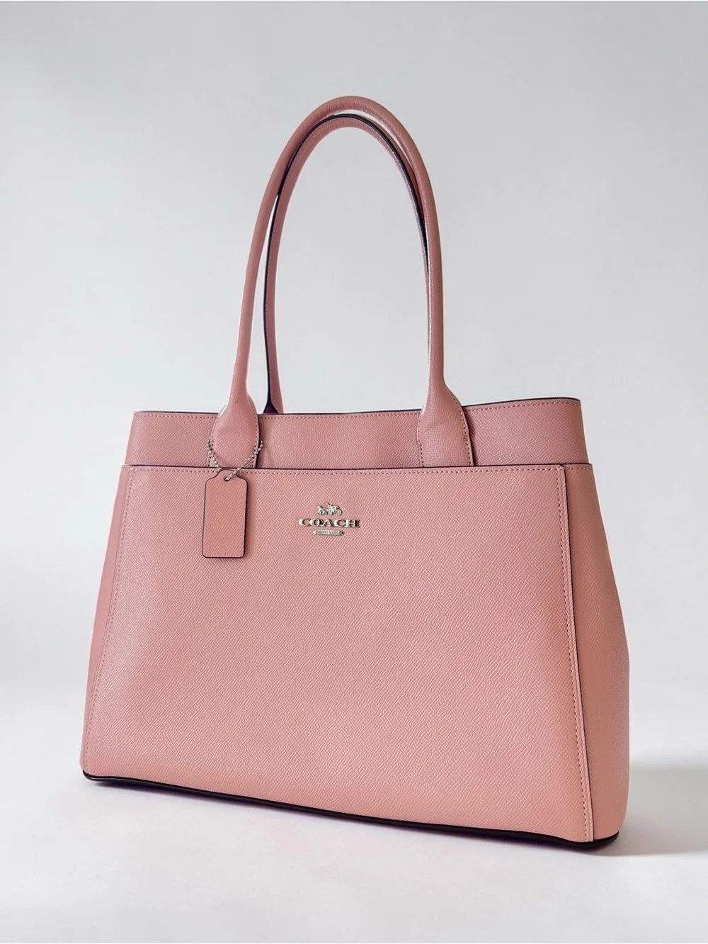 Coach Casey Blush Pink Cross Grain Structured Leather Tote F31474